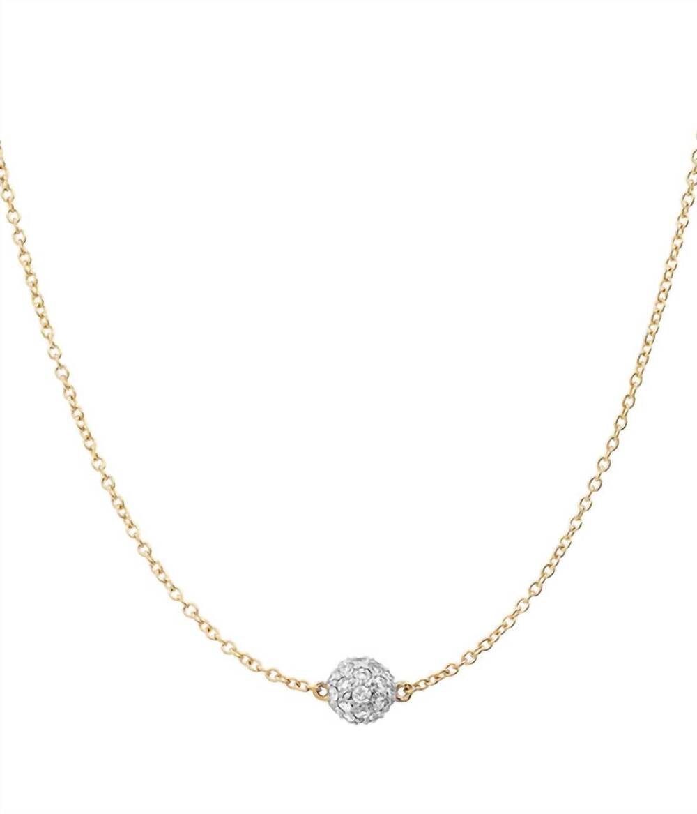 NEW ERINESS diamond single orb necklace in yellow gold